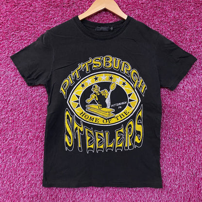 Junk Food Clothing Pittsburgh Steelers Home Vintage Women's Tee Small