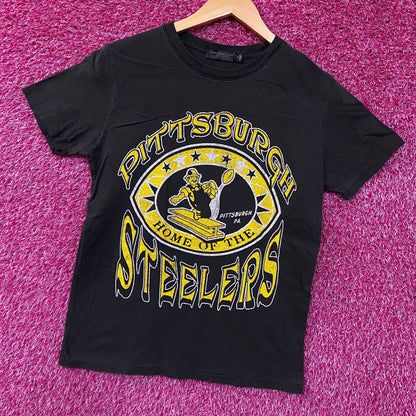 Junk Food Clothing Pittsburgh Steelers Home Vintage Women's Tee Small