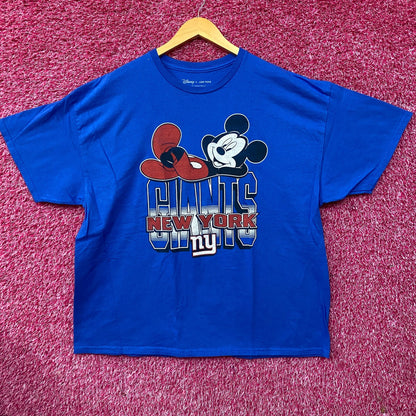 Disney x Junk Food NFL New York Giants Mickey Mouse Kick Back T-Shirt XL