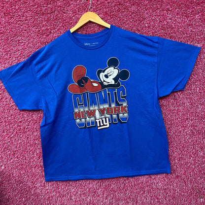 Disney x Junk Food NFL New York Giants Mickey Mouse Kick Back T-Shirt XL