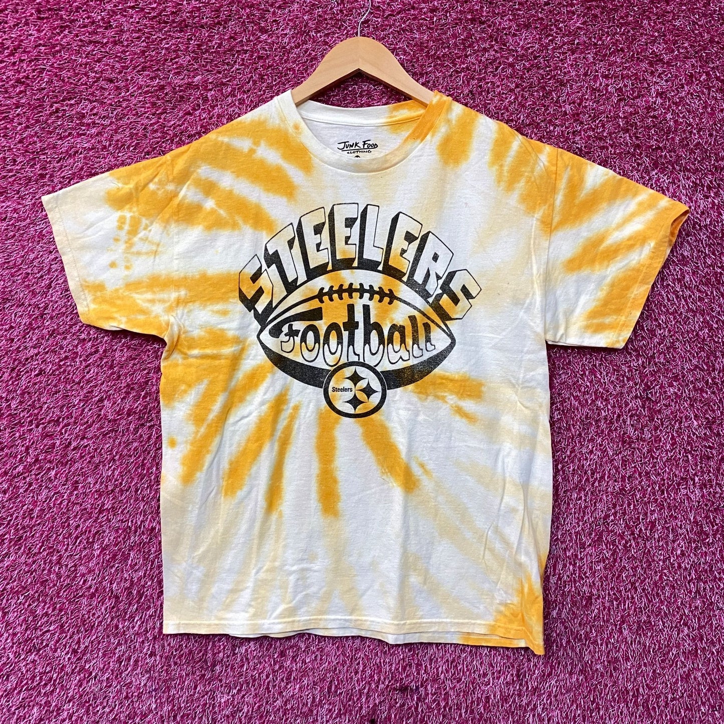 Junk Food Pittsburgh Steelers Football Tie Dye T-Shirt Medium