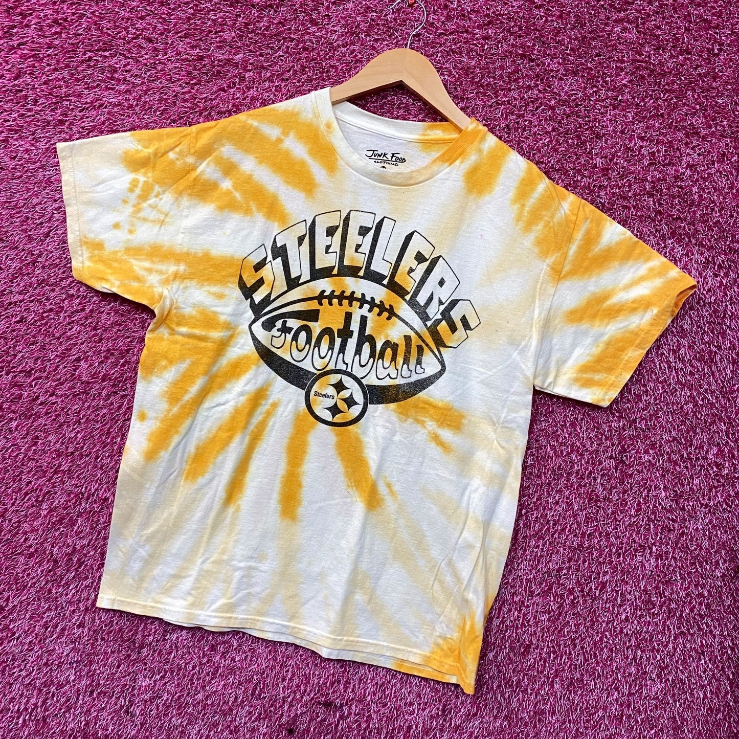 Junk Food Pittsburgh Steelers Football Tie Dye T-Shirt Medium