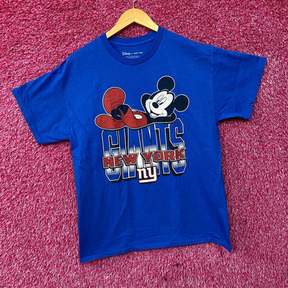 Disney x Junk Food NFL New York Giants Mickey Mouse Kick Back T-Shirt Medium