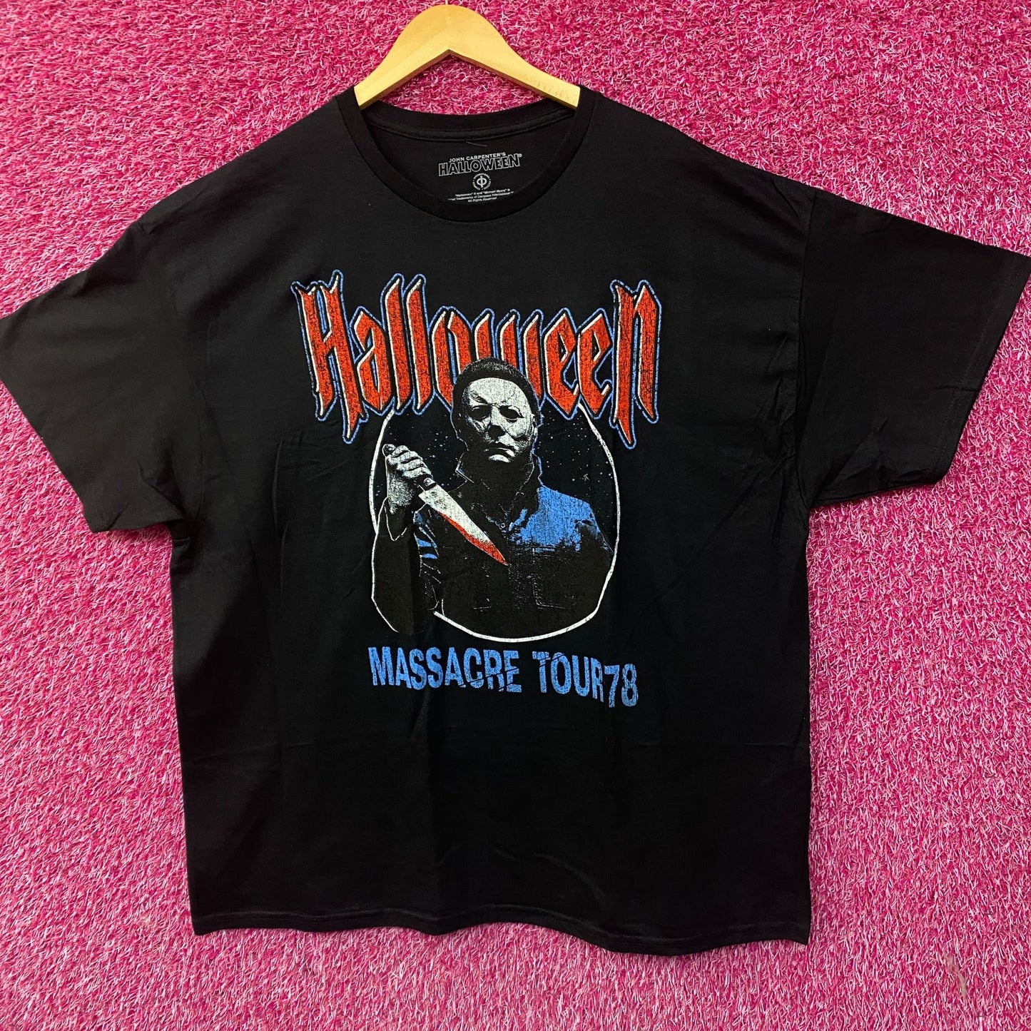 John Carpenter's Halloween Michael Myers Massacre Tour '78 Horror Graphic T-Shirt 2XL