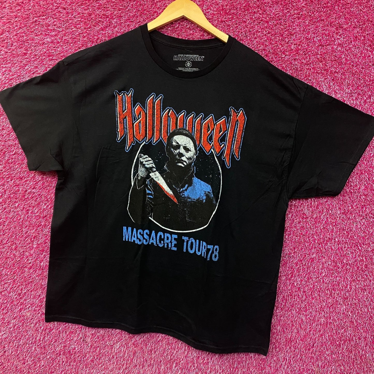 John Carpenter's Halloween Michael Myers Massacre Tour '78 Horror Graphic T-Shirt 2XL