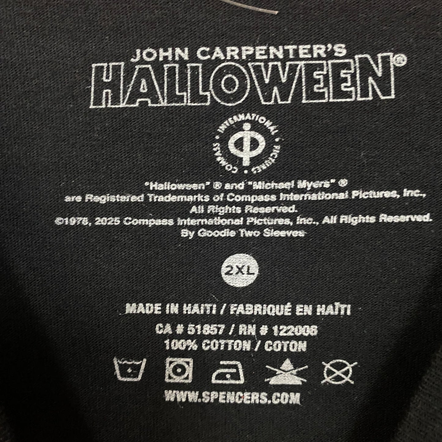John Carpenter's Halloween Michael Myers Massacre Tour '78 Horror Graphic T-Shirt 2XL