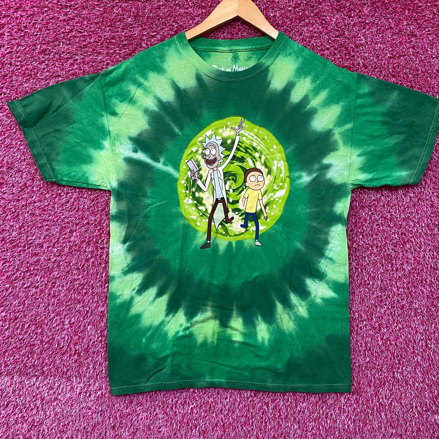 Adult Swim X Ripple Junction X Rick and Morty Portal Tie Dye T-Shirt Large