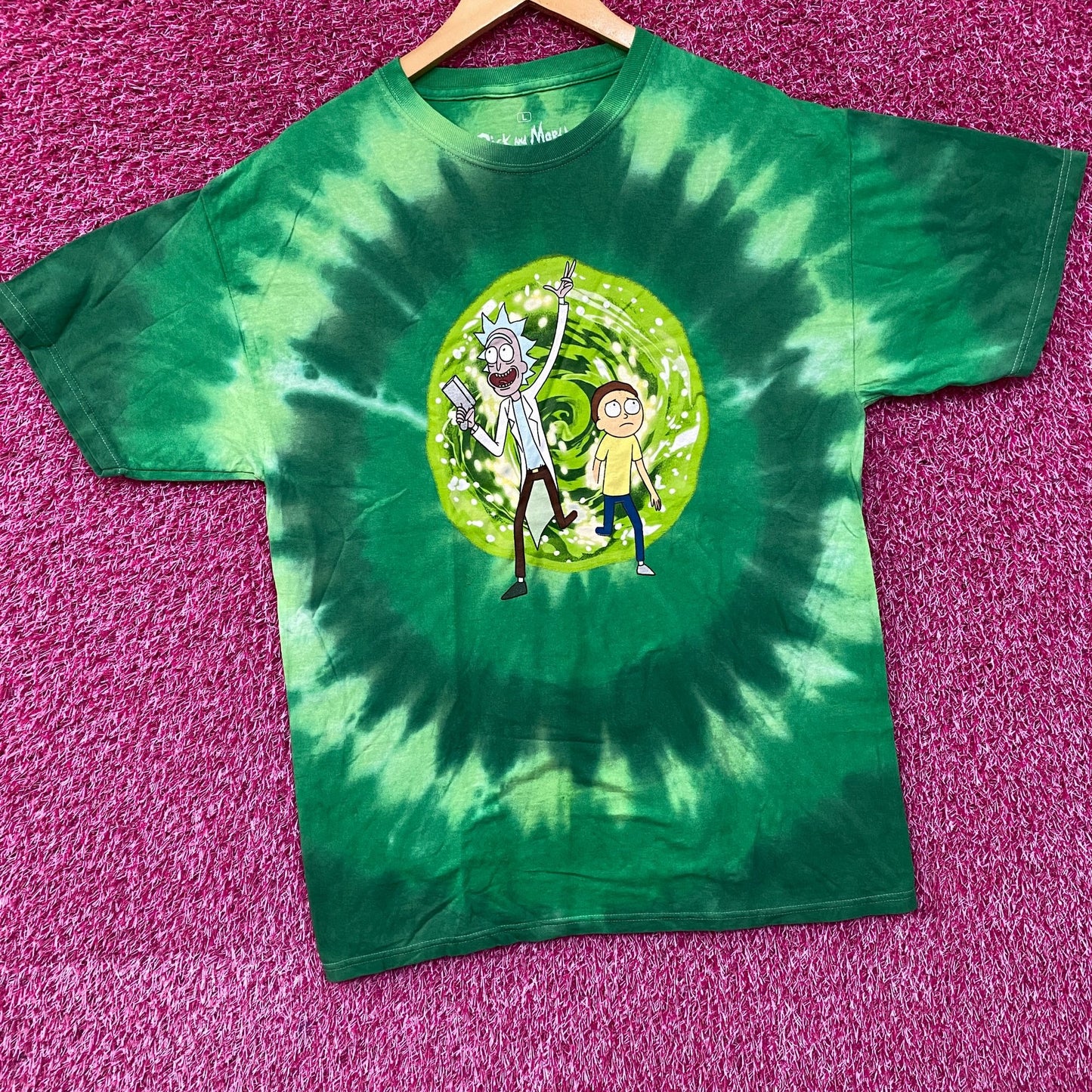 Adult Swim X Ripple Junction X Rick and Morty Portal Tie Dye T-Shirt Large