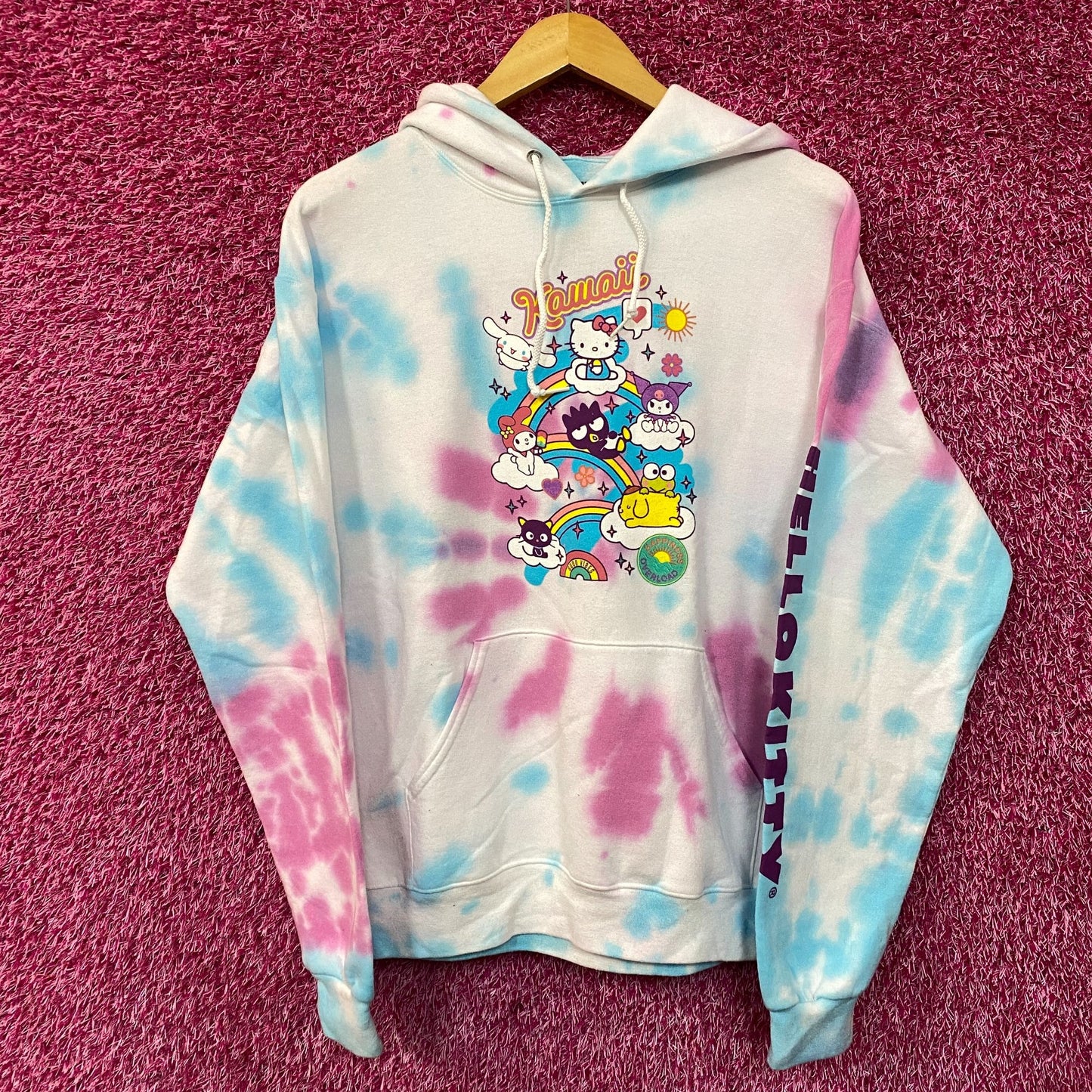 Hello Kitty & Friends Sanrio Kawaii Camp Tie Dye Hoodie XL