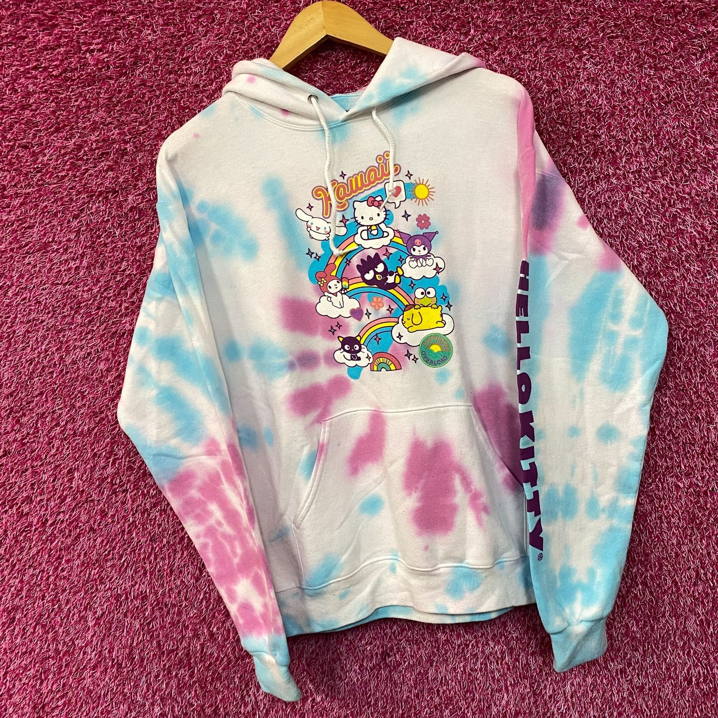 Hello Kitty & Friends Sanrio Kawaii Camp Tie Dye Hoodie XL