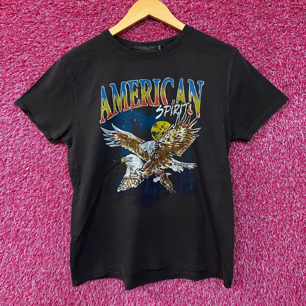 American Spirit Eagle Flying Through the Night Tshirt size Small
