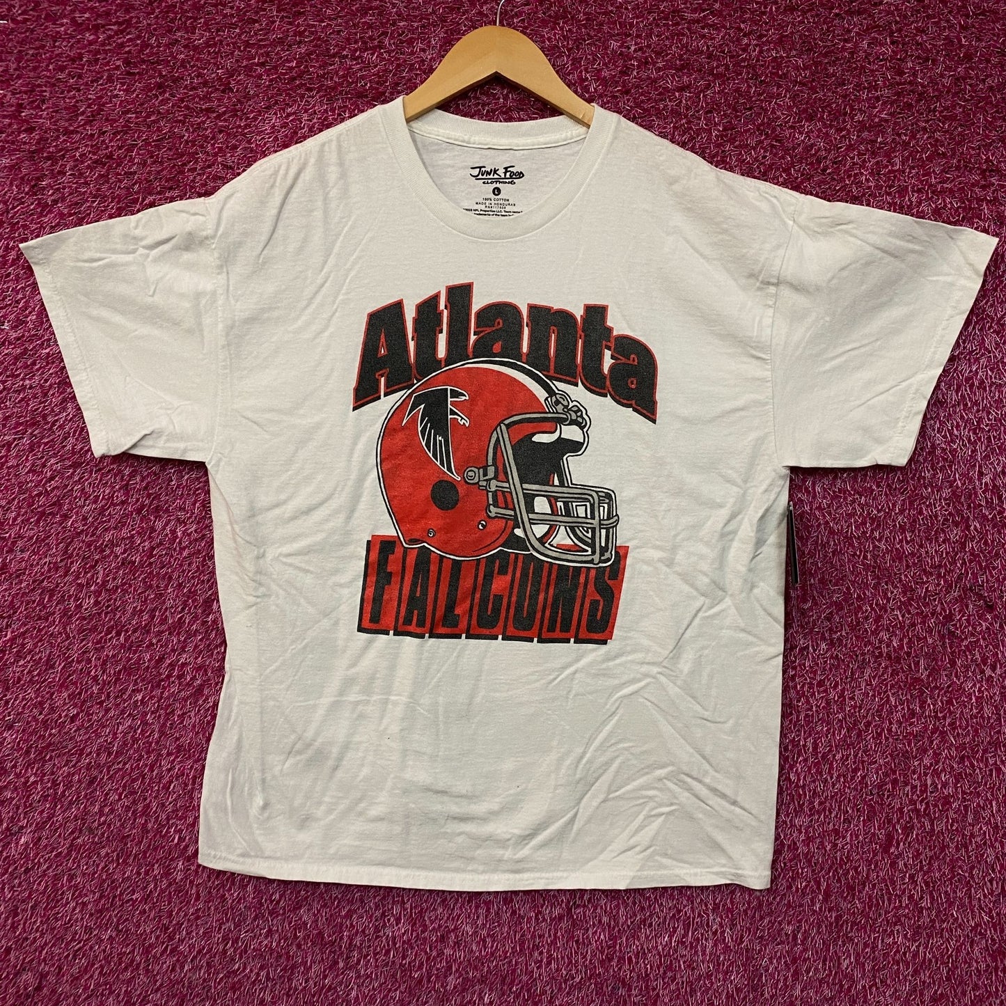 Junk Food Clothing NFL Atlanta Falcons Throwback Helmet Logo T-Shirt XL
