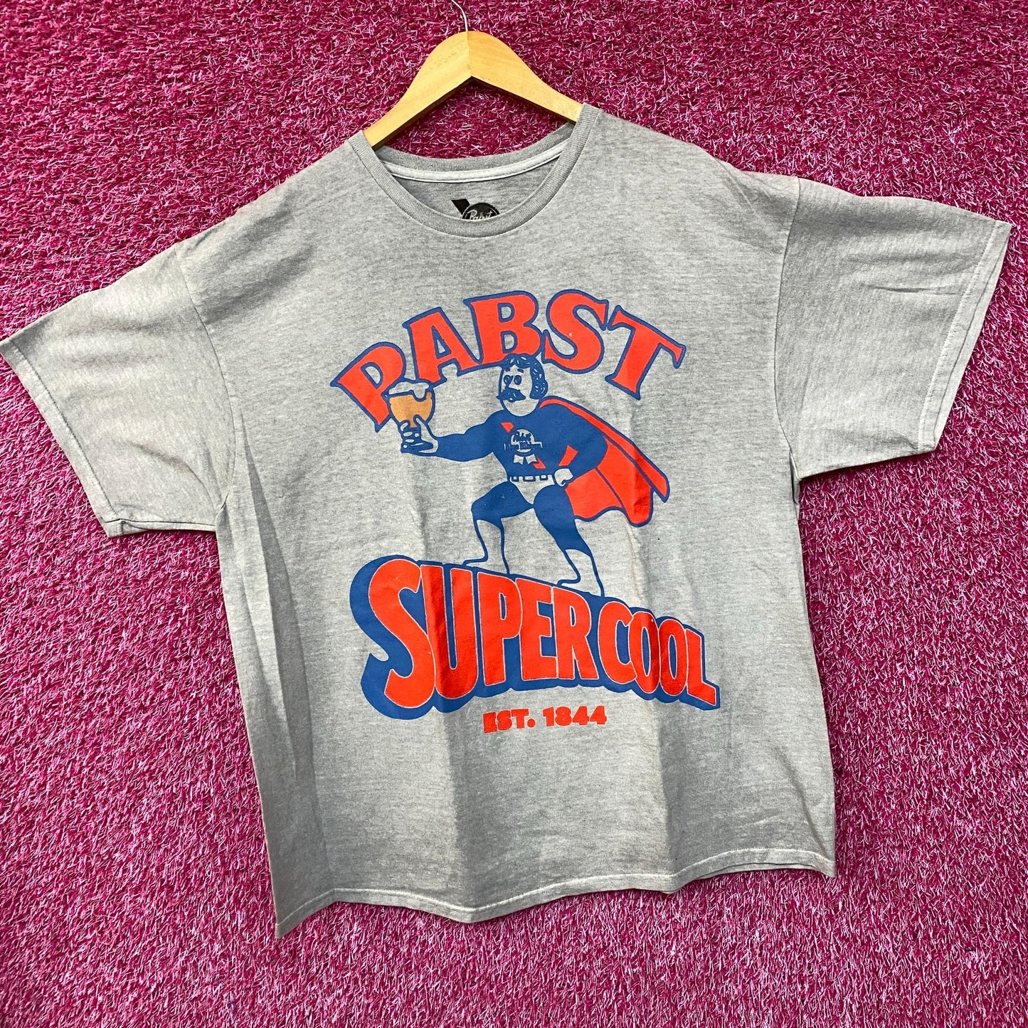 Pabst Blue Ribbon Supercool Man Retro T-Shirt M/L