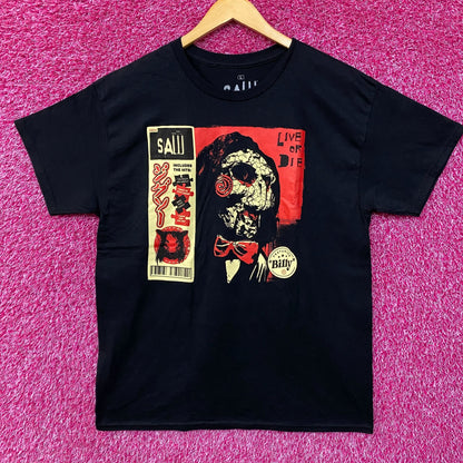 Saw Billy the Puppet Live Or Die Horror Movie T-Shirt Large