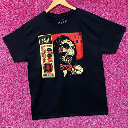 Saw Billy the Puppet Live Or Die Horror Movie T-Shirt Large