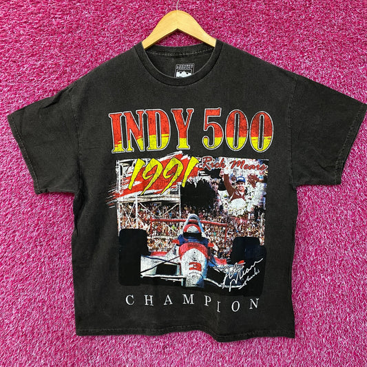 Indycar Racing Indy 500 Champion Rick Mears 1991 Victory Graphic T-Shirt Medium