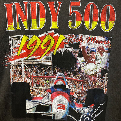 Indycar Racing Indy 500 Champion Rick Mears 1991 Victory Graphic T-Shirt Medium