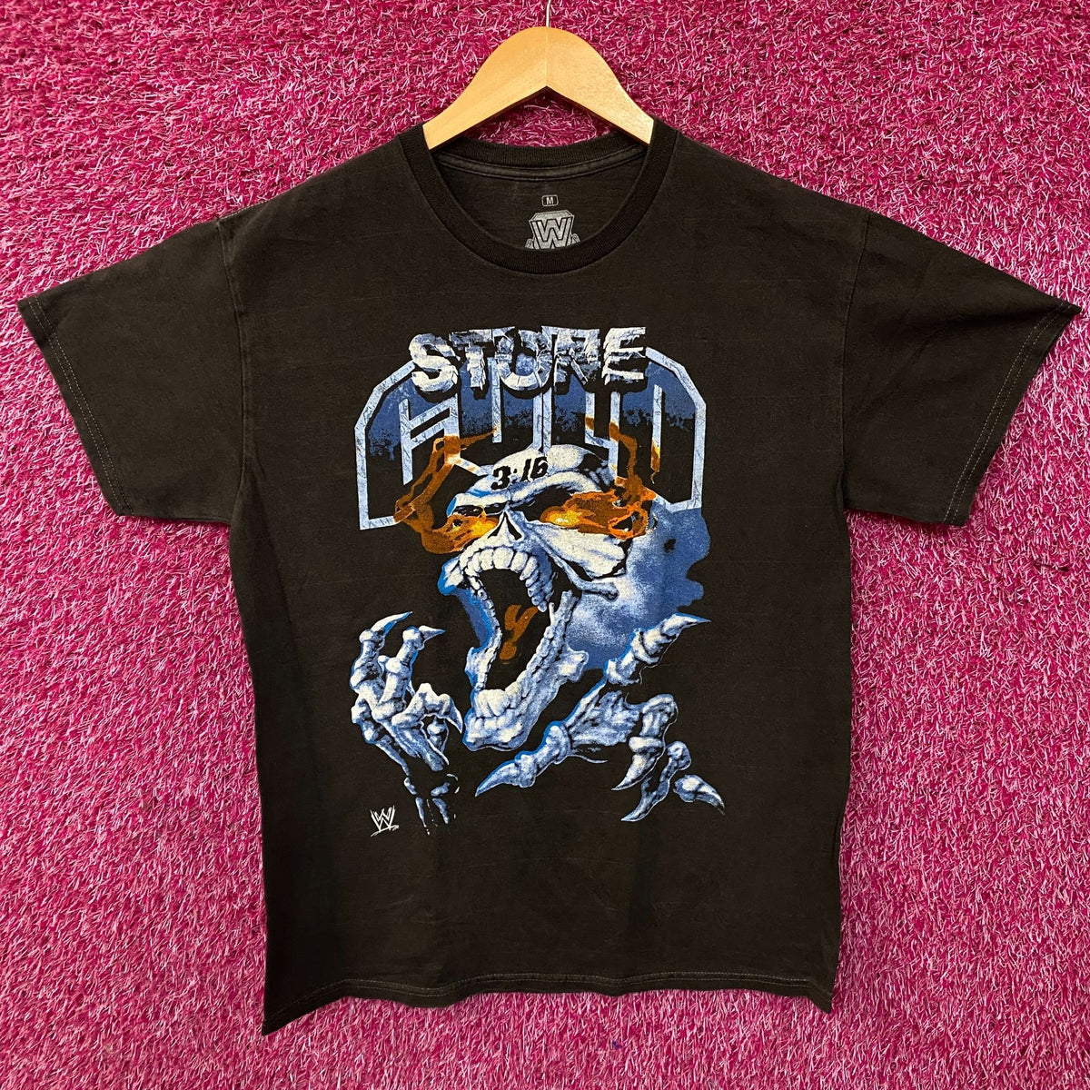 WWE "Stone Cold" Steve Austin 3:16 Day Flaming Skull T-Shirt Medium