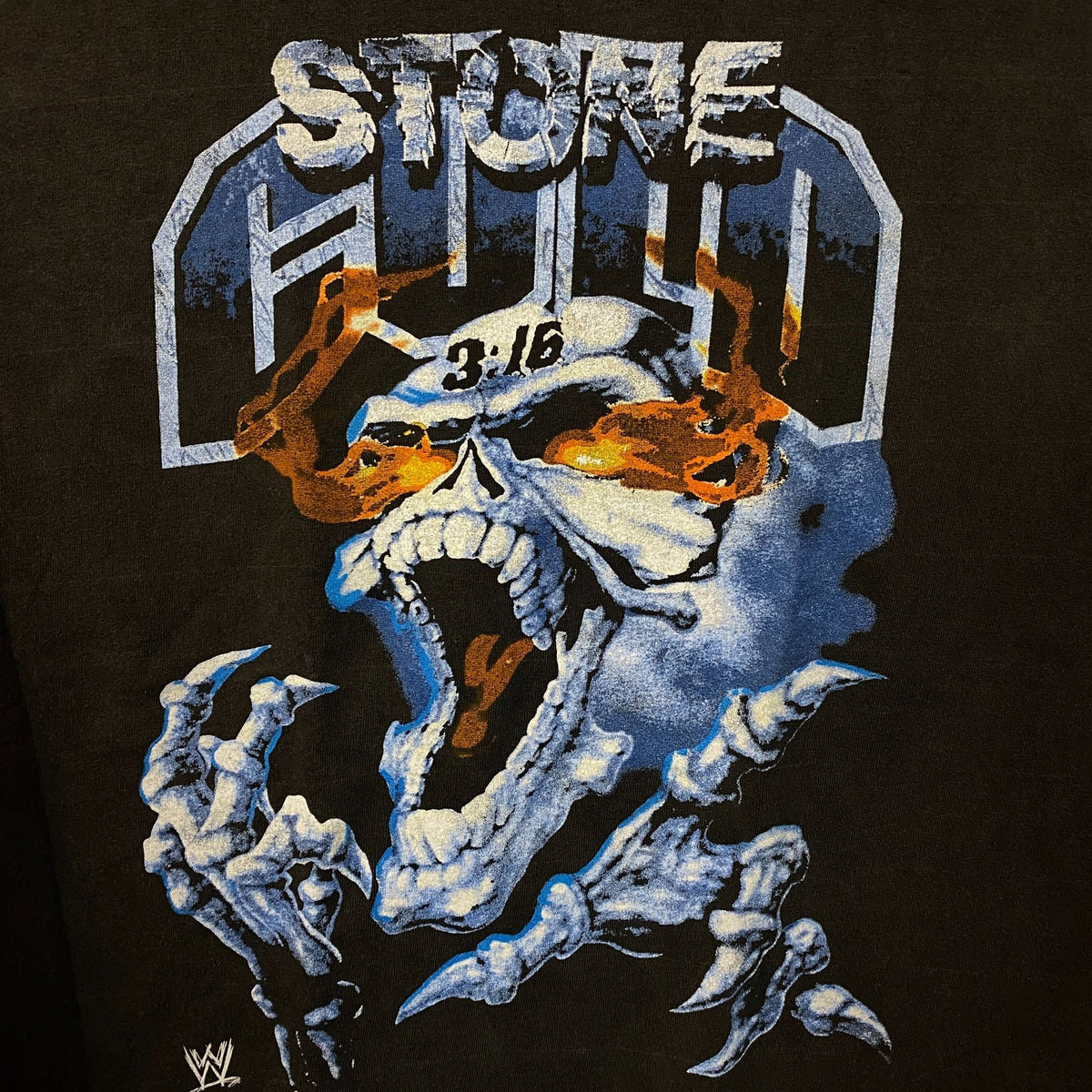 WWE "Stone Cold" Steve Austin 3:16 Day Flaming Skull T-Shirt Medium