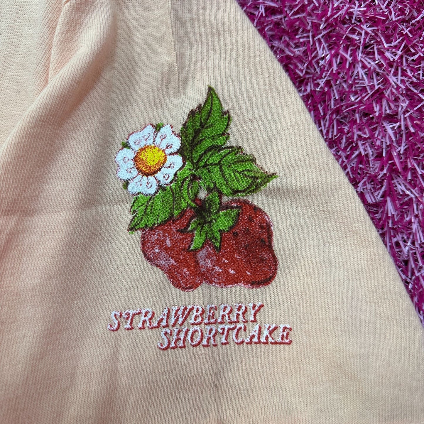 Strawberry Shortcake and Custard Lifes Sweet Crop Top L