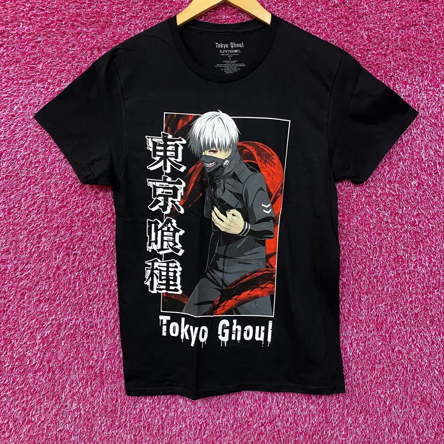 Tokyo Ghoul Ken Kaneki Eyepatch Centipede Ghoul Anime T-Shirt Small