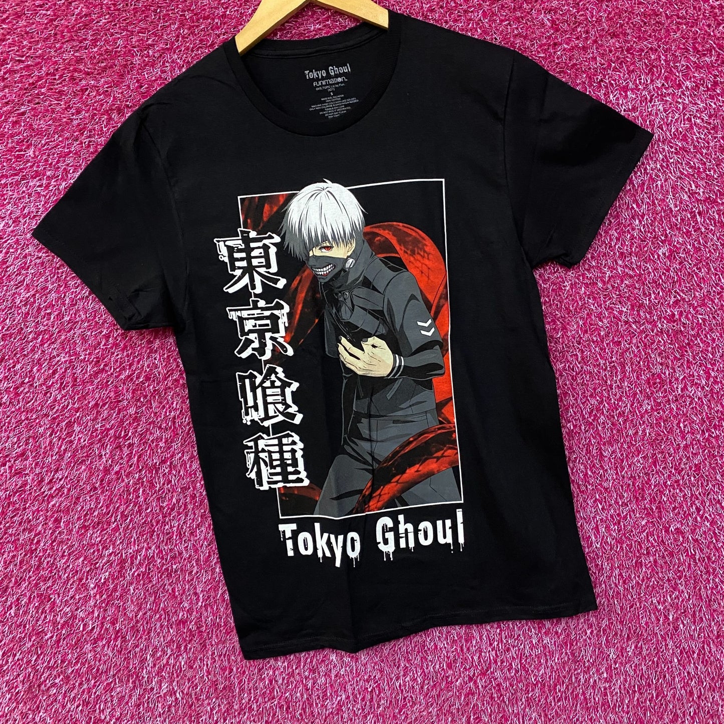Tokyo Ghoul Ken Kaneki Eyepatch Centipede Ghoul Anime T-Shirt Small