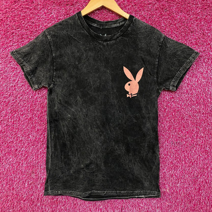 Playboy Stacked Logo Acid Wash Graphic T-Shirt Small