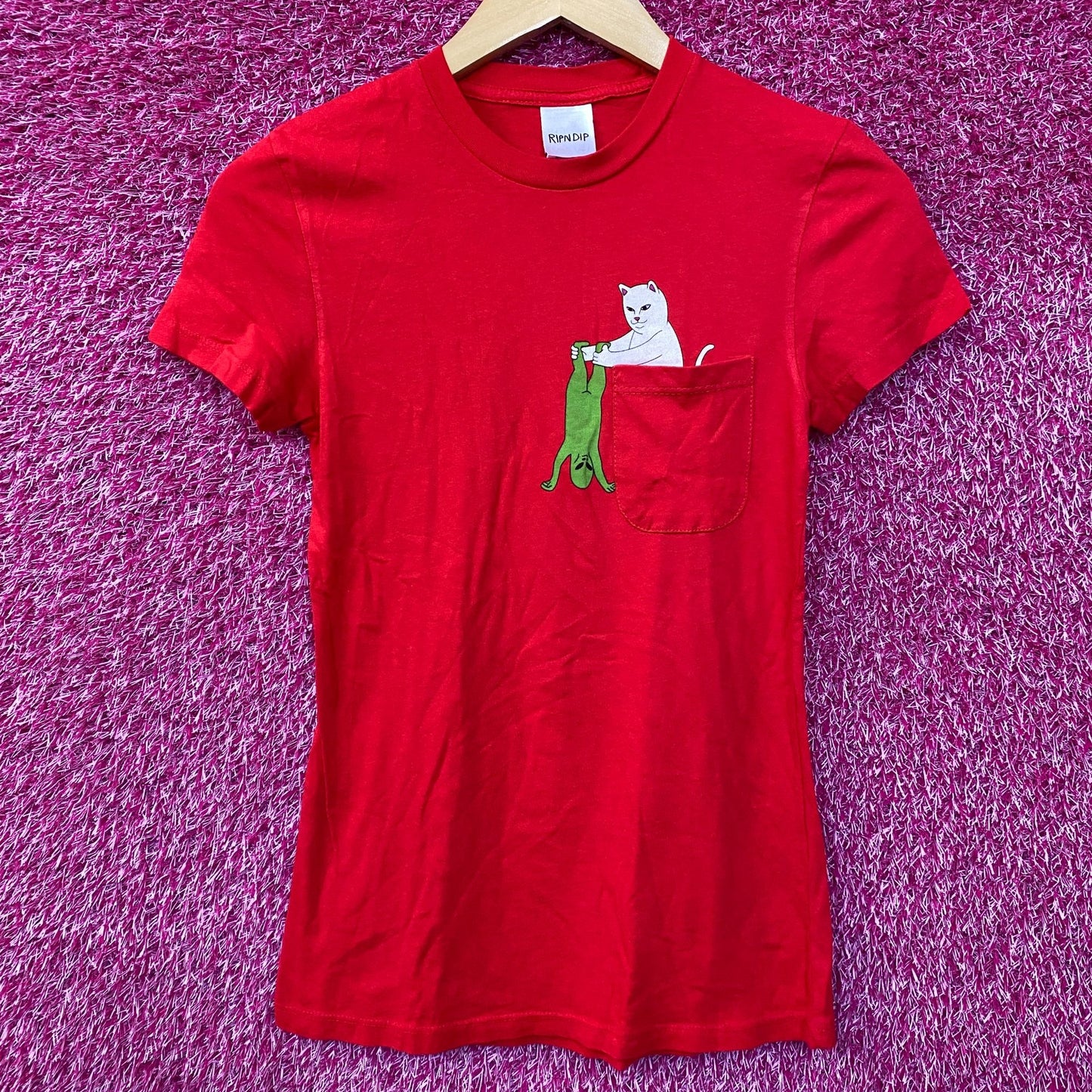 RIPNDIP Lord Nermal Break Yo Self Alien Red T-Shirt Extra Small