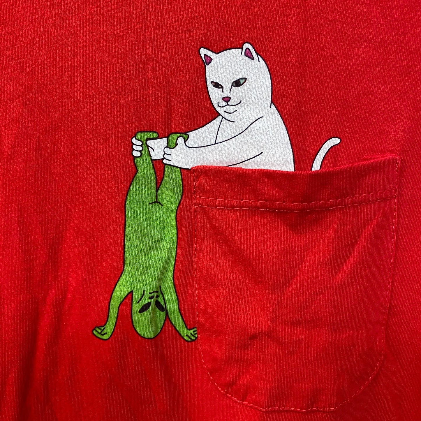 RIPNDIP Lord Nermal Break Yo Self Alien Red T-Shirt Extra Small