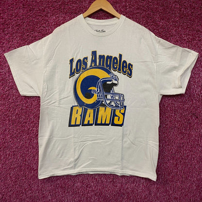 Junk Food Clothing NFL Los Angeles Rams Throwback Helmet Retro Style T-Shirt Large