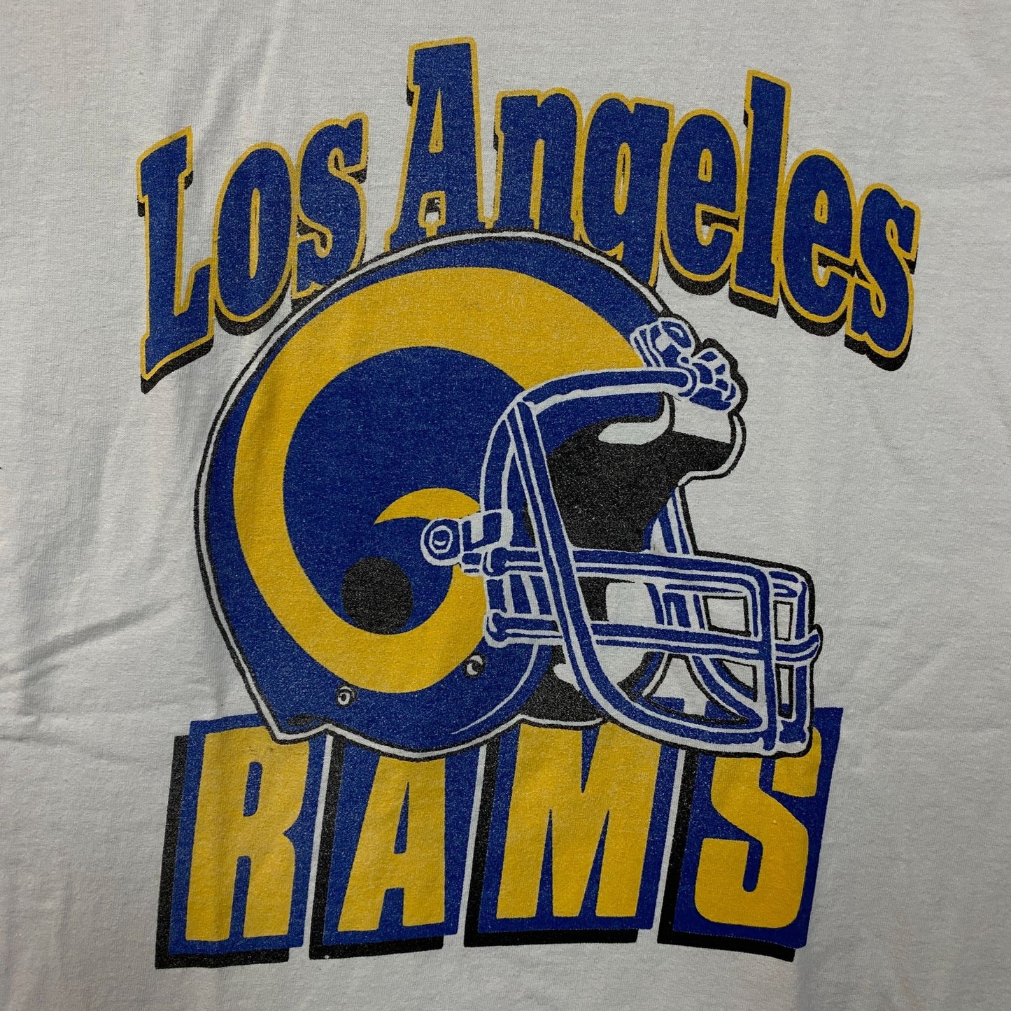 Junk Food Clothing NFL Los Angeles Rams Throwback Helmet Retro Style T-Shirt Large