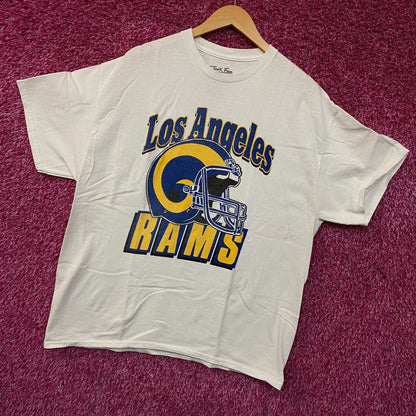 Junk Food Clothing NFL Los Angeles Rams Throwback Helmet Retro Style T-Shirt Large