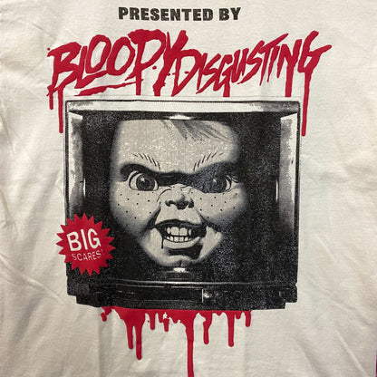 Bloody Disgusting X Chucky Child's Play Horror Beige T-Shirt Medium