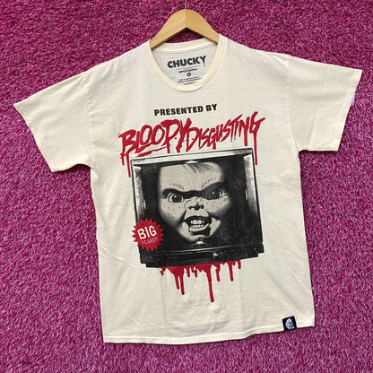 Bloody Disgusting X Chucky Child's Play Horror Beige T-Shirt Medium