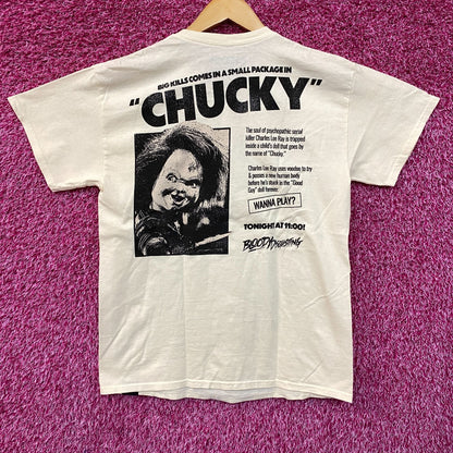 Bloody Disgusting X Chucky Child's Play Horror Beige T-Shirt Medium