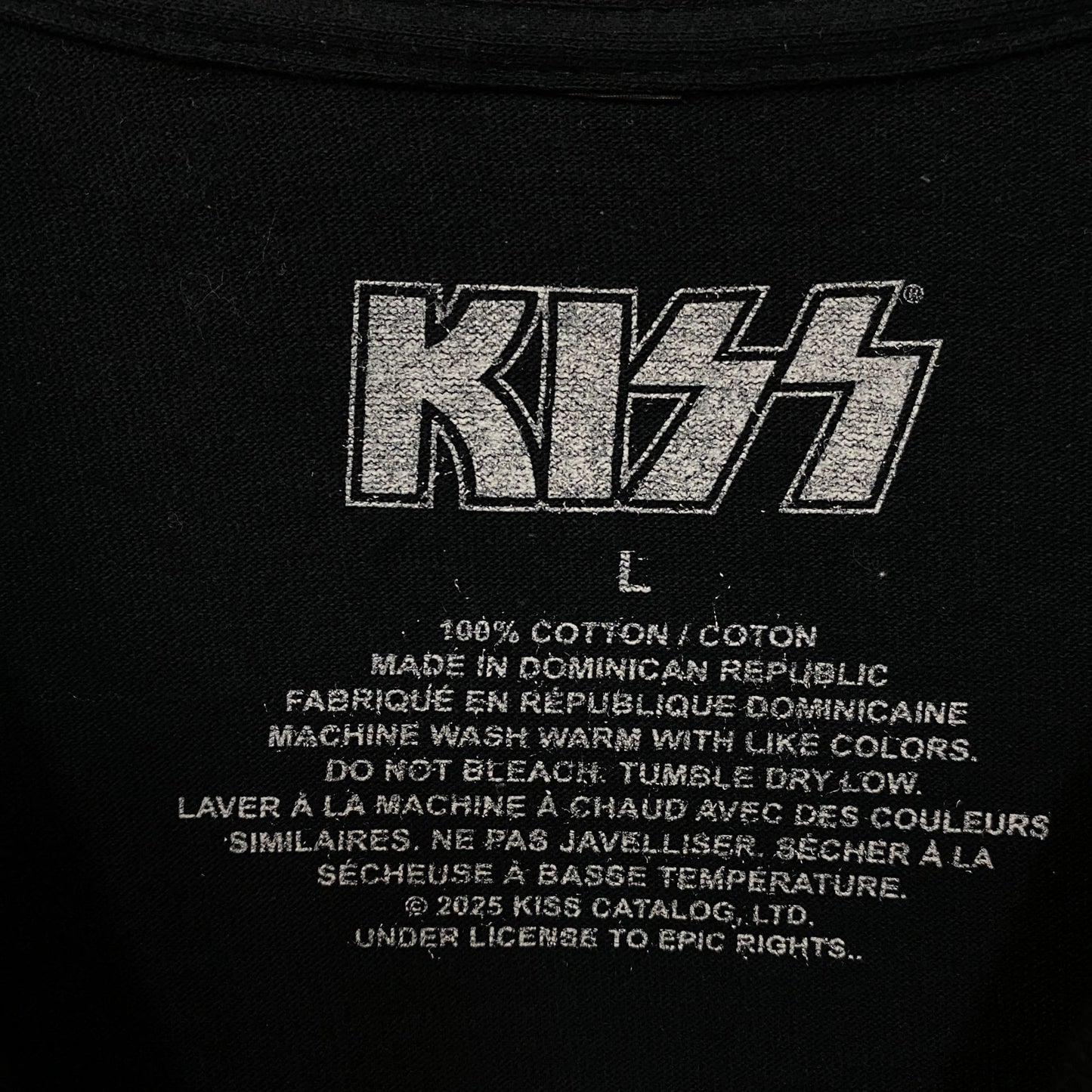KISS Debut Album Cover Graphic Rock Band T-Shirt Large