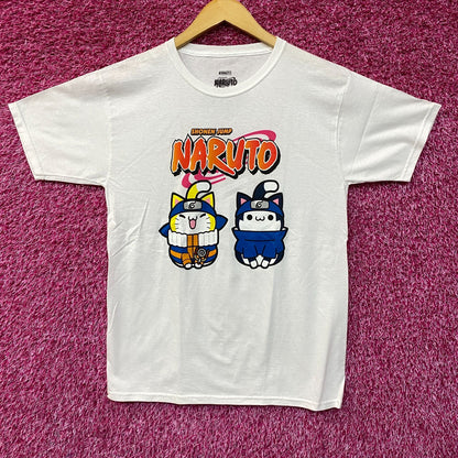 Naruto Nyaruto Sasuke and Uzumaki Logo Graphic T-Shirt SM