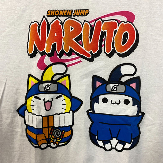 Naruto Nyaruto Sasuke and Uzumaki Logo Graphic T-Shirt SM