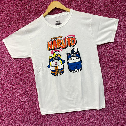 Naruto Nyaruto Sasuke and Uzumaki Logo Graphic T-Shirt SM