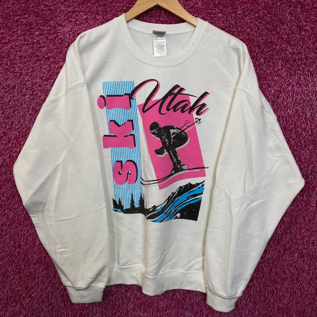 San Segal Vintage Utah Collegiate Extreme Ski Sweatshirt Large