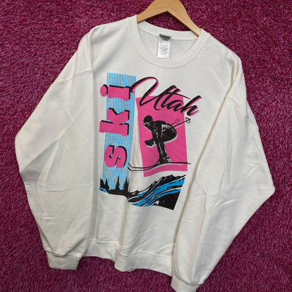 San Segal Vintage Utah Collegiate Extreme Ski Sweatshirt Large