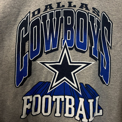 Junk Food Clothing Cowboy Dallas Heathered Gray Crewneck Pullover Sweatshirt Large