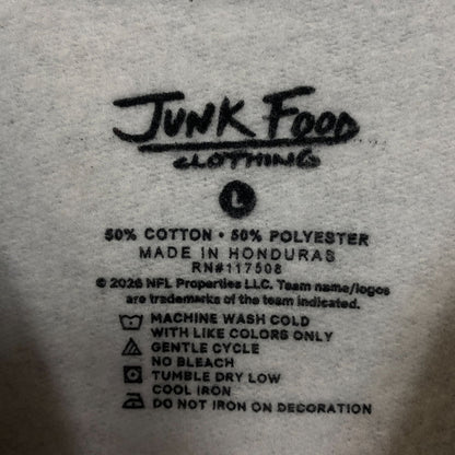 Junk Food Clothing Cowboy Dallas Heathered Gray Crewneck Pullover Sweatshirt Large