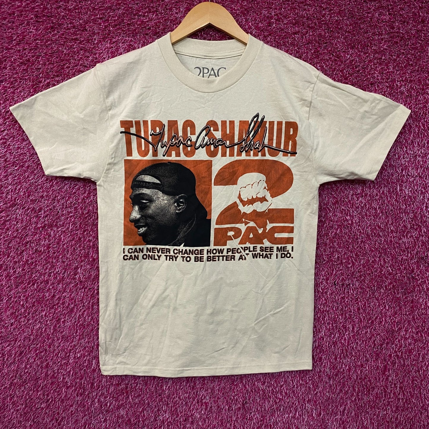Tupac Never Change Heavyweight Graphic T-Shirt Small