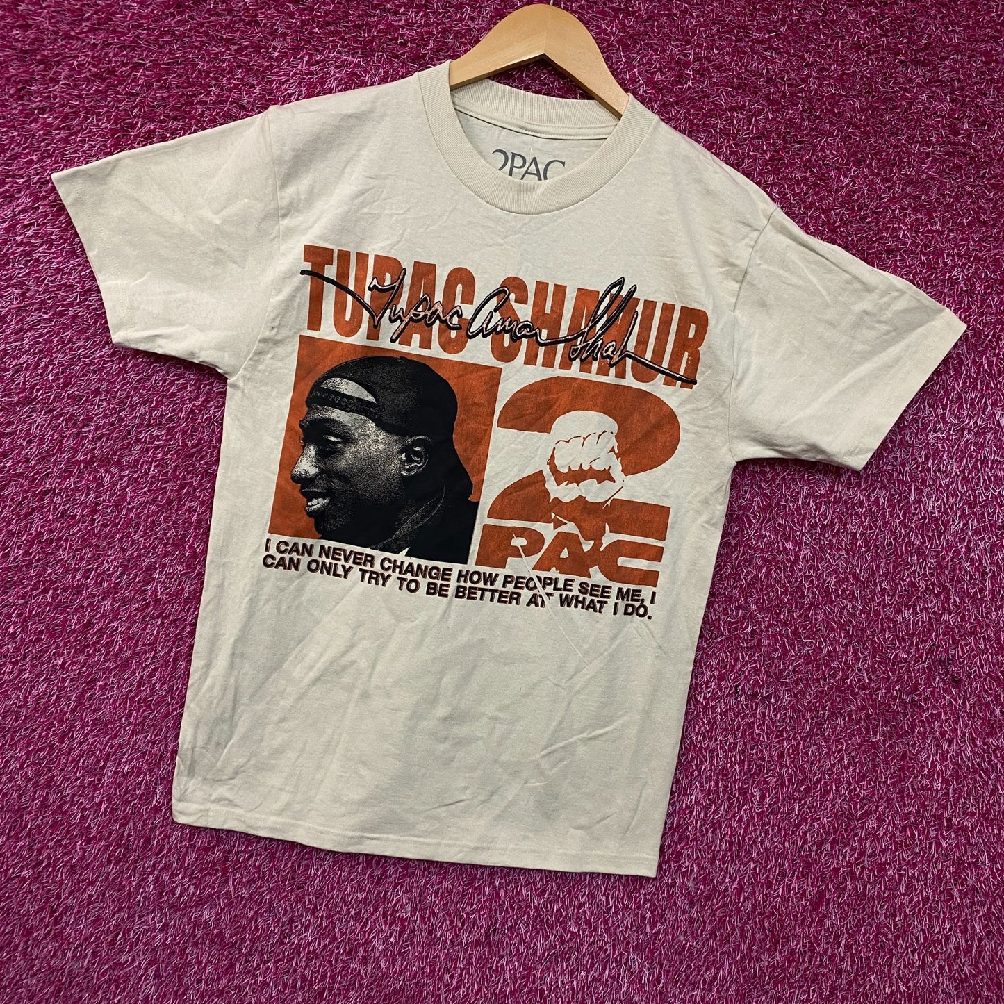 Tupac Never Change Heavyweight Graphic T-Shirt Small