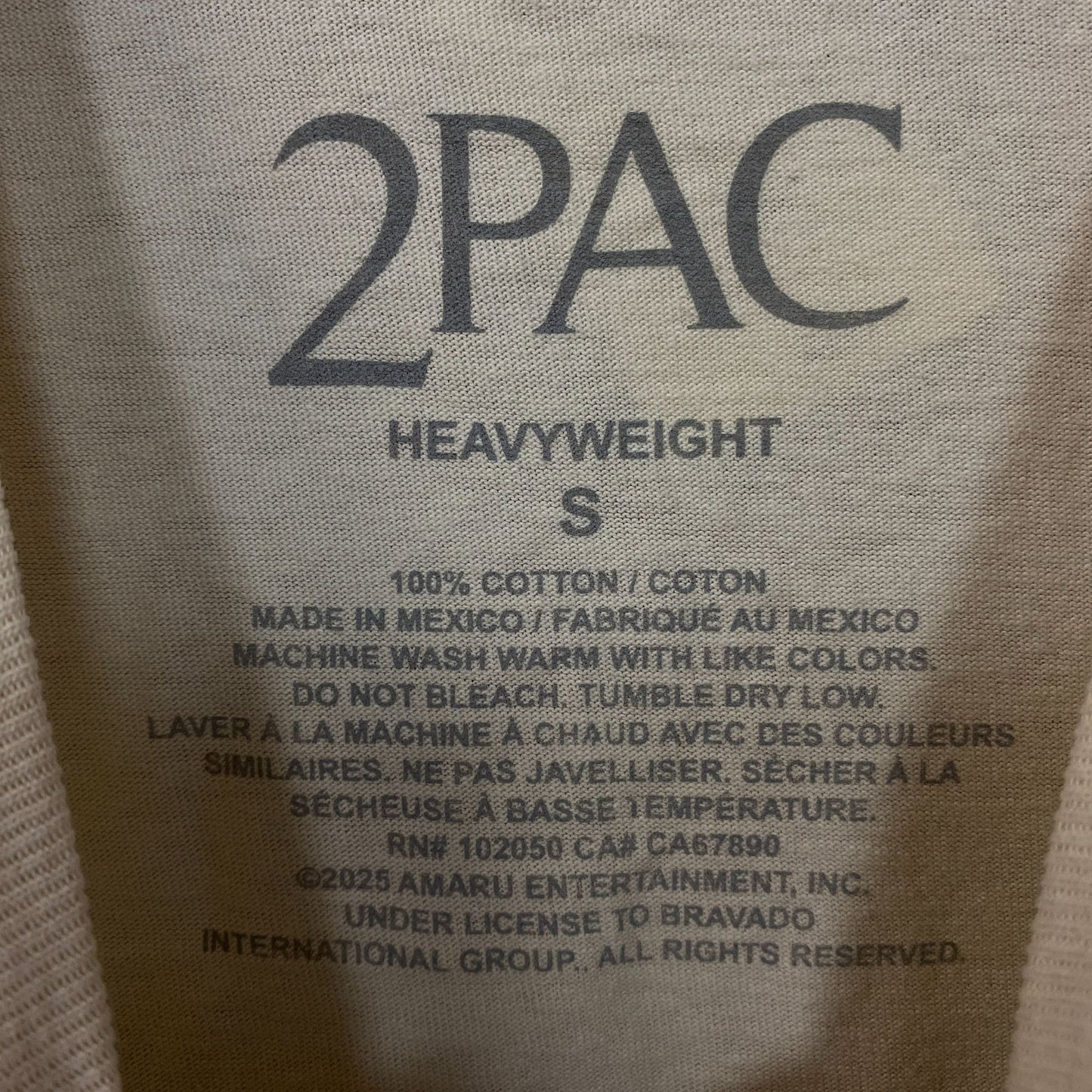 Tupac Never Change Heavyweight Graphic T-Shirt Small