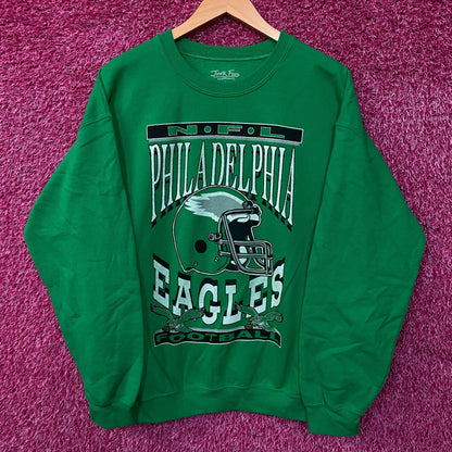 Junk Food Clothing Philadelphia Eagles Helmet Logo Flea Market Crew Fleece Medium