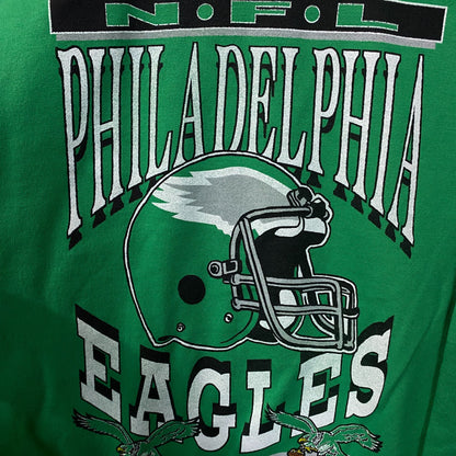 Junk Food Clothing Philadelphia Eagles Helmet Logo Flea Market Crew Fleece Medium