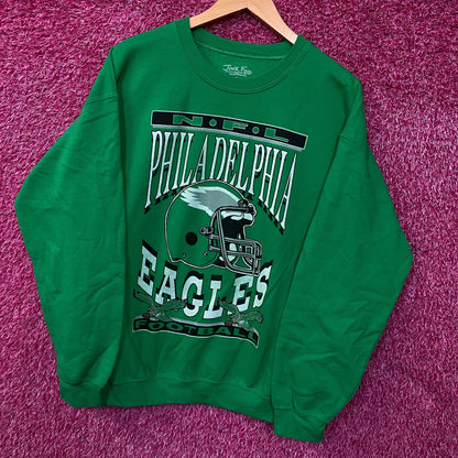 Junk Food Clothing Philadelphia Eagles Helmet Logo Flea Market Crew Fleece Medium