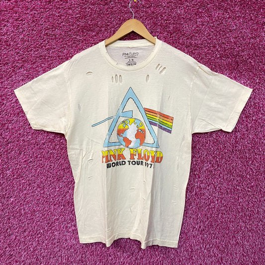 Pink Floyd World Tour 1977 Cream distressed Tshirt size Large